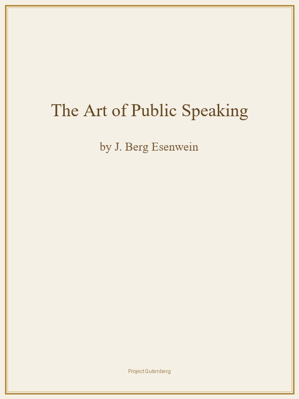 The Art of Public Speaking